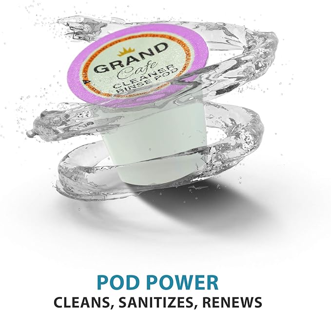 Grand Cafe - 20 Pack K-Cup Cleaner and Rinse for Keurig Single Serve Brewer Machines - 2.0 Compatible