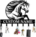 Personalized Custom Name Farm Horse Wall Key Hooks,Metal Horse Art Clothes Hooks,Metal Horse Wall Home Storage Decorative,For Front Door, Hallway, Kitchen, Bedroom,Keys,Hats (Style J)