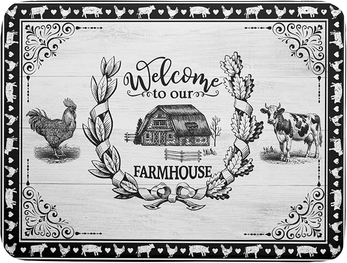 Farm Animal Dish Drying Mat 18x24 Inch Welcome to Our Farmhouse Microfiber Dish Drainer Pads Absorbent Fast Dry Kitchen Accessories
