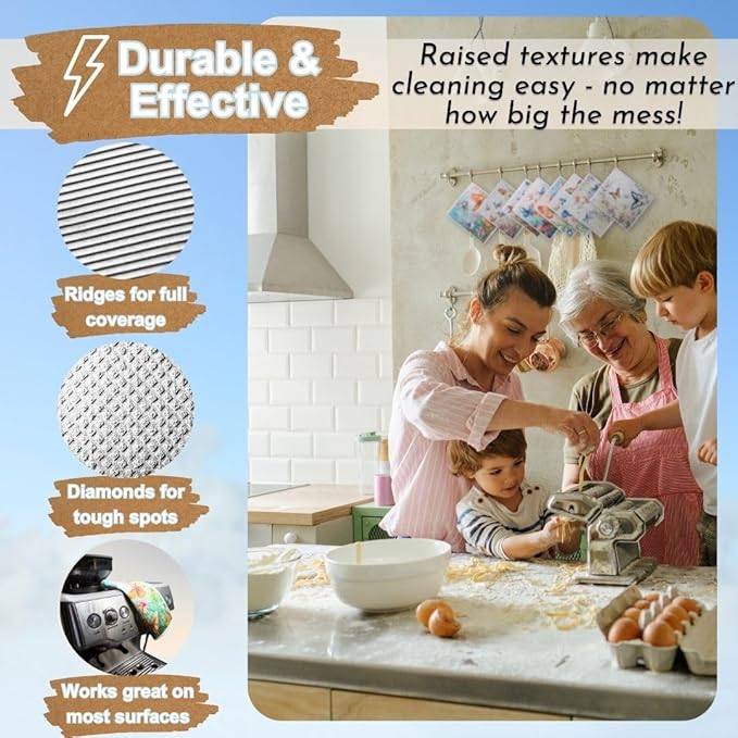 Sunshine State Goods Swedish Dishcloths for Kitchen - Ecofriendly Reusable Paper Towels, Biodegradable Dish Cloths - Cellulose Sponge Dish Cloths for Washing Dishes - 8 Pack (Butterfly)