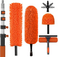 SISUPASSIE 36FT Reach High Ceiling Duster Kit, Window Cleaning kit with 7-30FT Extension Pole, Fan Duster for Ceiling Fan Blades, Microfiber Feather Duster, Rotatable Window Squeegee and Cobweb Duster