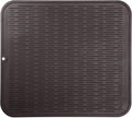 MicoYang Silicone Dish Drying Mat for Multiple Usage,Easy clean,Eco-friendly,Heat-resistant Silicone Mat for Kitchen Counter or Sink,Refrigerator or Drawer Liner Coffee 2XL 24 inches x 18 inches