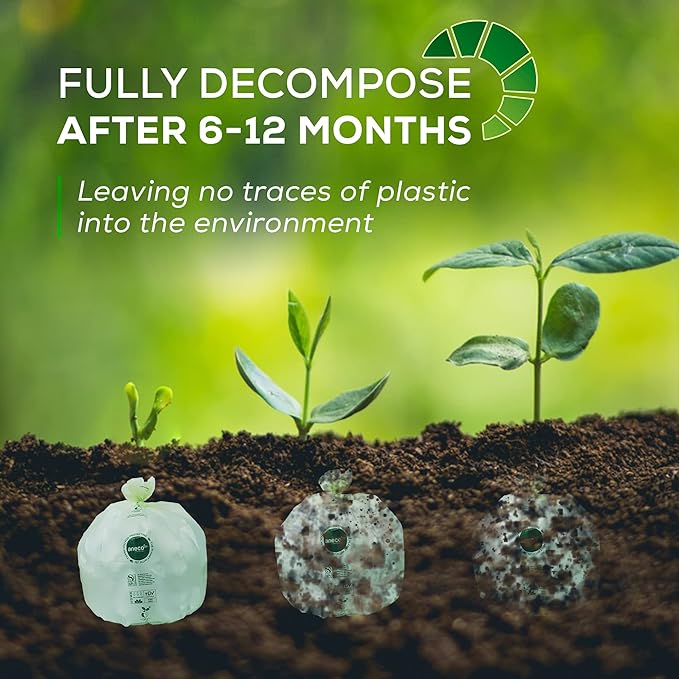 ANECO 100% Compostable Food Waste Bags 13 Gallon, 35 Count, Extra Thick Kitchen Compost Bags, Large Compostable Bags for Tall Kitchen Bin (Pack of 1)