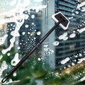 Tub Tile Scrubber Cleaning Brush, Sponge on a Stick for Cleaning Adjustable Long Handled Scrub Brush with 21.7'' Handle for Cleaning Shower Bathroom Vessel Sinks Toilet Wall Floor Black