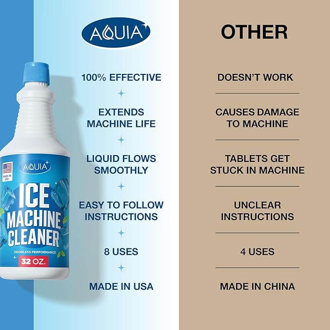 Ice Machine Cleaner and Descaler 32oz 2-Pack | Ice Maker Cleaner for All Brands; Opal, Scotsman, Manitowoc, Affresh, Active, etc. Countertop Icemaker Cleaners Solution | Icemaker Cleaners and Descaler