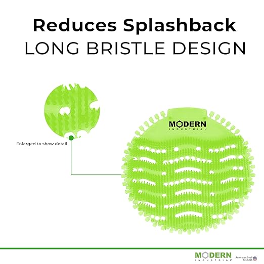 Modern Industrial Urinal Screen Deodorizer 10-Pack - Mint-Scented Urine Odor Eliminator for Fresh-Smelling Restrooms - Fits Most Commercial Urinals - Minimize Splash - Green