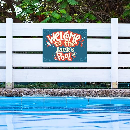 Custom Pool Sign, Welcome to The Pool Fun for Pool Décor Sign, 18x24 Inches, Rust Free .063 Aluminum, Fade Resistant, Made in USA by Sigo Signs