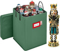 Christmas Nutcracker Collectible Storage Box - Stores Up to 16" Tall Nutcrackers, Ornaments & More - Holiday Decor Organizer with Adjustable Dividers