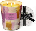 HomeLights Scented Candles | Large Jar 34 Oz Natural Soy Candle | 130 hrs Long-Lasting with 3 Wicks | Scandinavian Minimalist Home Decor | Gifts for Mom & Women, Citrus Lavender