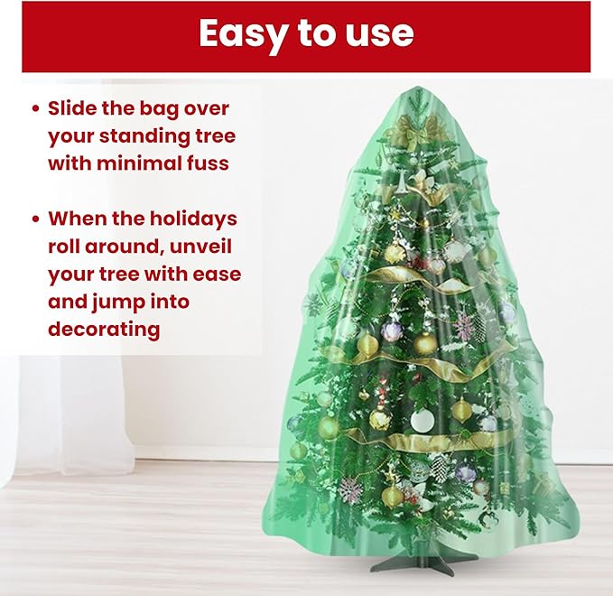 VicMore Christmas Tree Disposal & Removal Bag (9x6 ft) – Heavy-Duty, Tear-Resistant, Odorless PE Cover for Real or Artificial Xmas Trees – Extra Large, Dustproof & Multi-Use, Green