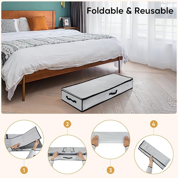 BALEINE Wrapping Paper Storage Organizer, 40" Durable 600D Oxford Fabric Gift Wrap Storage Bag with Flexible Partitions for Ribbon, Holiday Accessories (Gray)