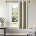 ChrisDowa Blackout Curtains 54 Inches Long for Living Room, Grommet Thermal Insulated Room Darkening Curtains for Bedroom (1 Panel Set, Beige, 38W x 54L)
