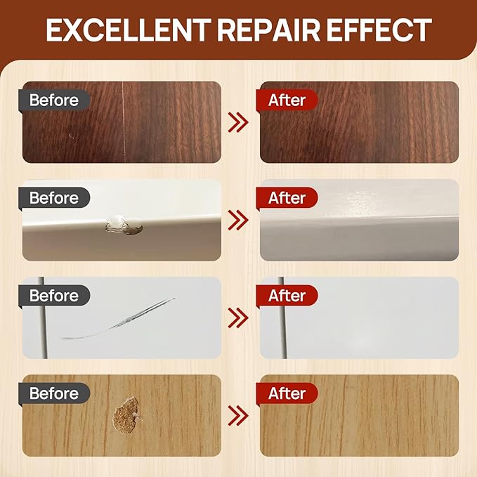 Boncart Wood Furniture Repair Kit, Wood Touch up Fillers, Repair Scratches, Cracks, Paint Chips, and Nail Holes on Furniture, Floors, Doors, Cabinets, and Tables (10 Colors)