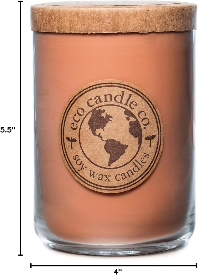 ECO CANDLE CO. Recycled Candle, Pumpkin Pecan, 26 oz. - Scents of Pumpkin, Pecans, & Maple Syrup - 100% Soy Wax, No Lead, Kraft Paper Label & Lid, Hand Poured, Made from Midwest Grown Soybeans