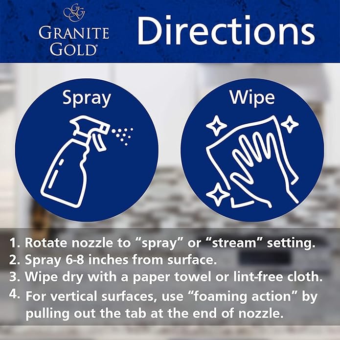 Granite Gold Daily Cleaner Spray Streak-Free Cleaning for Granite, Marble, Travertine, Quartz, Natural Stone Countertops, and Floors, 1 x 64 Fl. Oz. & 2 x 24 Fl. Oz., 3-Pack