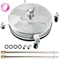 Wexo Palindrog 17" Pressure Washer Surface Cleaner with 4 Wheels, Stainless Steel Power Washer Surface Cleaner for Driveways Sidewalks Patios, 1/4" Quick Connector, 2 Extension Wand, 4000 PSI