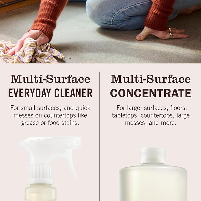 MRS. MEYER'S CLEAN DAY Multi-Surface Cleaner Concentrate, Use to Clean Floors, Tile, Counters, Basil, 32 fl. oz