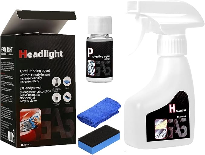 Headlight Cleaner and Restorer Kit Car Headlight Cleaner Long-Lasting Clarity for Cars Trucks Motorcycles