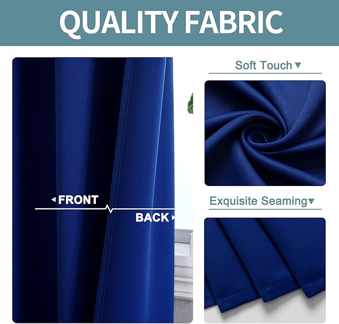 ChrisDowa Room Divider Curtain 84 Inches Long, Wide Blackout Sliding Door Curtain for Bedroom, Room Darkening Privacy Window Curtain for Patio Door (1 Panel Set, Royal Blue, 100 x 84 Inch)