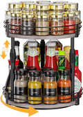 Across-Star Lazy-Susan-Organizer-Spice-Rack, 2-Tier Rotating Spice Organizer For Kitchen-Cabinet-Countertop-Pantry, Turntable Seasoning Holder Storage Shelf With Adjustable Height