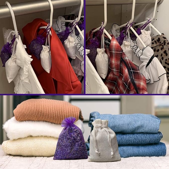 Professor Killamoth Cedar Chips and Lavender Sachets (20 Pack) - Stop Clothes Damage - Cedar and Lavendar Home Fragrance Sachets for Drawers and Closets