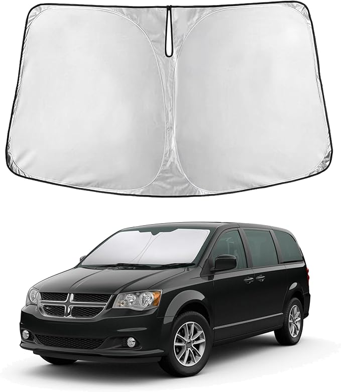 Econour Windshield Sun Shade for Dodge Caravan 2008–2017 2018 2019 2020 Sun Visor for Front Windshield & Window Sunshade Cover, UV Heat Blocker & Protector, Car Accessories
