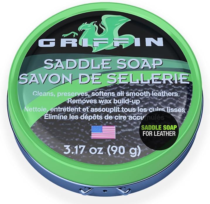 Griffin Leather Saddle Soap – 3.17 Oz –Deep Cleans & Softens Boots & Shoes – Premium Care Soap for Restoration, Conditioning & Shine – Gentle Leather Soap Cleaner for Long-Lasting Protection