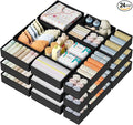 DIMJ Drawer Organizer Clothes Storage - 24 Pack Baby Dresser Organizer for Nursery, Small Fabric Closet Drawer Organizer Bins for Underwears Socks, Foldable Storage Dividers Organization for Bedroom