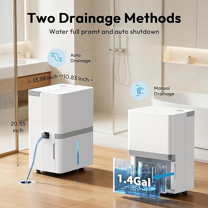HUMILABS 5000 Sq.Ft Dehumidifier for Basement and Home, 75 Pints Most Efficient Energy Star 2025 Dehumidifier with Drain Hose, Smart Humidity Control, 24H-Timer, for Bedroom, Bathroom, Large Room