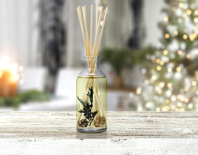 Urban Naturals Balsam Forest Oil Reed Diffuser Refill + Free Set of Reed Sticks - Fragrance Notes of Pine Fir Needles, Evergreen, Woodsy Cedar and Sandalwood – Vegan, 4 oz Made in The USA