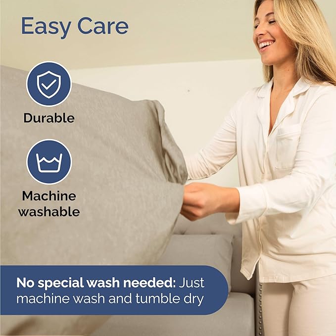 Twin 4 Piece Sheet Set - Comfy Breathable & Cooling - Soft Hotel Luxury Bedding Set with 8-16 Inch Deep Pockets - 1 Flat & 1 Fitted Sheet & 2 Pillowcases - Wrinkle Free & Easy Care - Heathered Beige