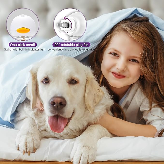 Calming Pheromone Diffuser for Dogs, 1 Diffuser 3 Refills, Relieves Separation Anxiety, Stress, Barking, and Chewing Calming Relaxation (1)