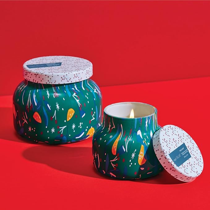 Capri Blue Pattern Play Signature Holiday Candle - Luxury Holiday Scented Candle for Home- Long Lasting Soy Wax Blend - Comes in Decorative Glass Jar (Volcano, 19 oz)