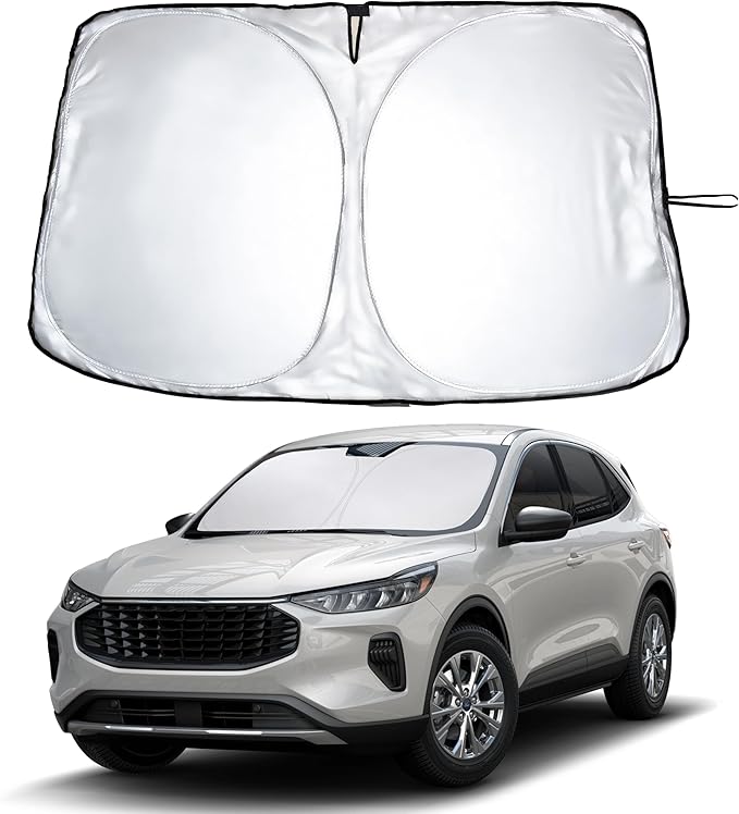 EcoNour Windshield Sun Shade Compatible for Ford Escape 2020–2026 | Custom Fit SUV Front Window Sunshade | Foldable UV & Heat Reflective Sun Visor