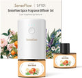 SF101 Pro Plug In Air Freshener, Waterless Essential Oil Diffuser, Non-Toxic Aroma Diffuser, Adjustable 120-Day Natural Scent Mist, Covers 1000 Sq Ft- Free 30ml Azure Woods