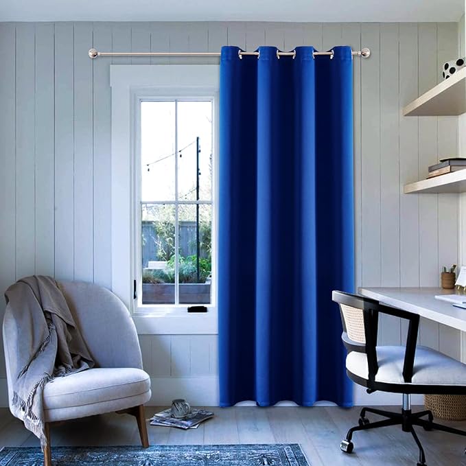 ChrisDowa Grommet Blackout Curtains for Bedroom - Thermal Insulated Room Darkening Curtains for Living Room (1 Panel Set, Royal Blue, 52W x 72L)