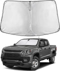 EcoNour Windshield Sun Shade Compatible for Chevrolet Colorado 2015– 2022 Front Window Sunshade Foldable Sun Visor UV & Heat Blocking Protection