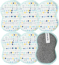 Bright Habits Sponge Set in Dot Blue, 6 Pack Super Absorbent Washable Reusable Cleaning Sponges Made from Recycled Materials, Durable Eco Friendly Kitchen Sponges
