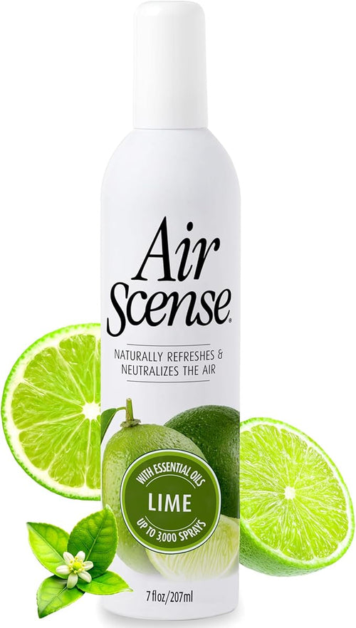 Air Scense Air Freshener Deodorizer Room Spray for Bathroom & Home, Essential Oils, Natural Lime - 7 fl oz (12 Pack)
