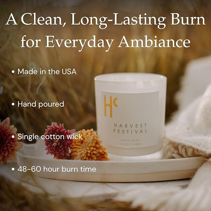 Apple Orchard + Harvest Festival + Welcome Home Scented Candles, Soy Candles, Single Wick Candles, Luxury Candles (9 oz)