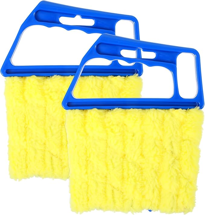 Shimmeroo 2PCS Blinds Cleaner Tool, 2025 Upgrade 7 Fingers Window Blind Dusters with Reusable Washable Sleeves for Cleaning Window Air Conditioner Vent Shutters Wood Vinyl Blinds