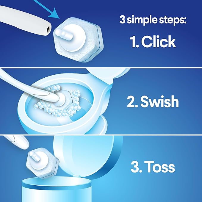 CLOROX ToiletWand Toilet Bowl Cleaner- Toilet Brush, Storage Caddy and 16 Disinfecting Refill Heads (Pack of 6)