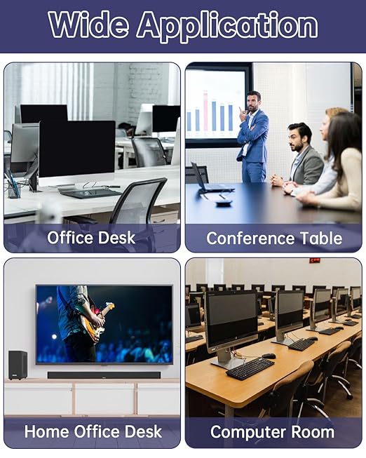 Desk Grommet & Cable Grommet 2 Inch (10 Pack) - Black Desk Hole Cover with Hole Saw - Cable Management Kit for Office, TV Stand, Workstation - Hide Wires Behind Wall, Cable Pass Through (50mm)