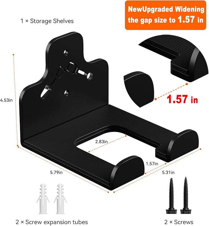 Garage Organization Storage Trimmer Rack, Garden Power Tool Hanger for Grass Trimmer, Hedge Trimmer, Garden Tools, Heavy Duty Weed Whackers Holder Wall Mounted Tool Organizer, 2 Packs