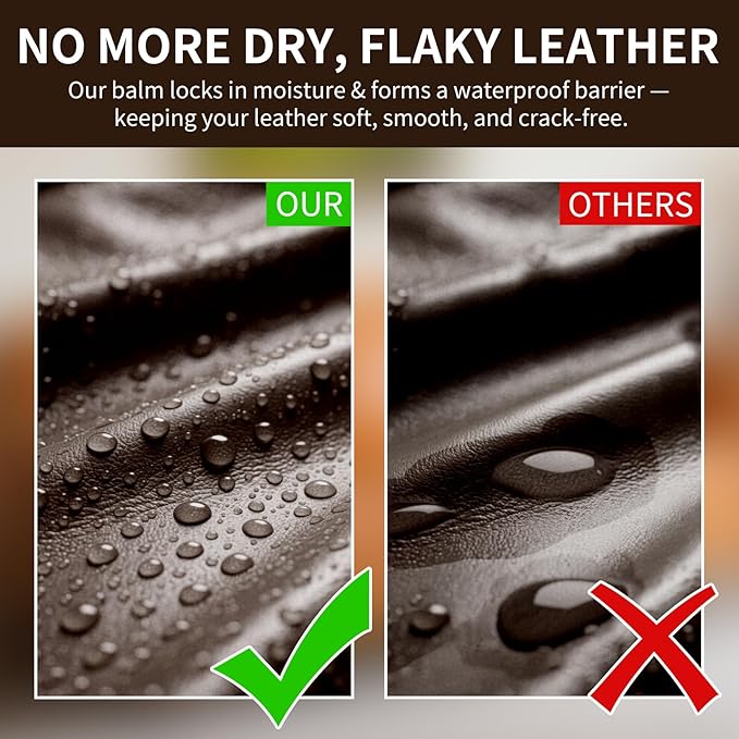 Leather Recoloring Balm and Scratch Repair Kit, Dark Brown Leather Restorer for Couches, Furniture, Car Seats, Leather Paint & Stain for Sofa, Chairs, Bags, and More