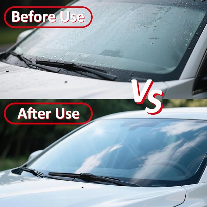 Mecarsee Car Windshield Oil Film Remover Spray - Helps Prevent Fogging & Rain-Repellent Glass Cleaner - Removes Grease, Water Spots & Road Grime - Interior & Exterior Use