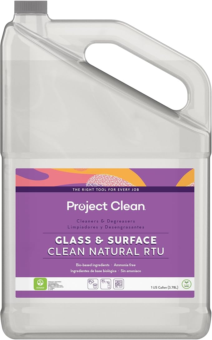 Project Clean Commercial Industrial Glass & Surface Clean, Non-Toxic Biodegradable Multi-Surface Cleaner Solution, ECOLOGO Certified (4)