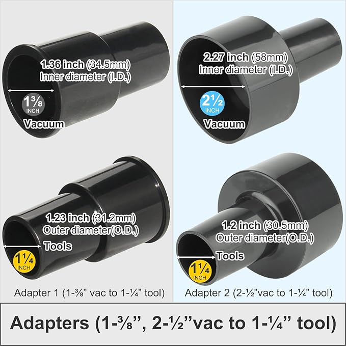 Kodahome Shop Vac Vacuum Attachments with Extension Hose Dusting Brush Crevice Tool Nozzle Multi-Tools for 1-1/4" 1-3/8" 2-1/2" Shopvac Wet Dry Vacuum Cleaner (Car Detailing Kit Interior A)