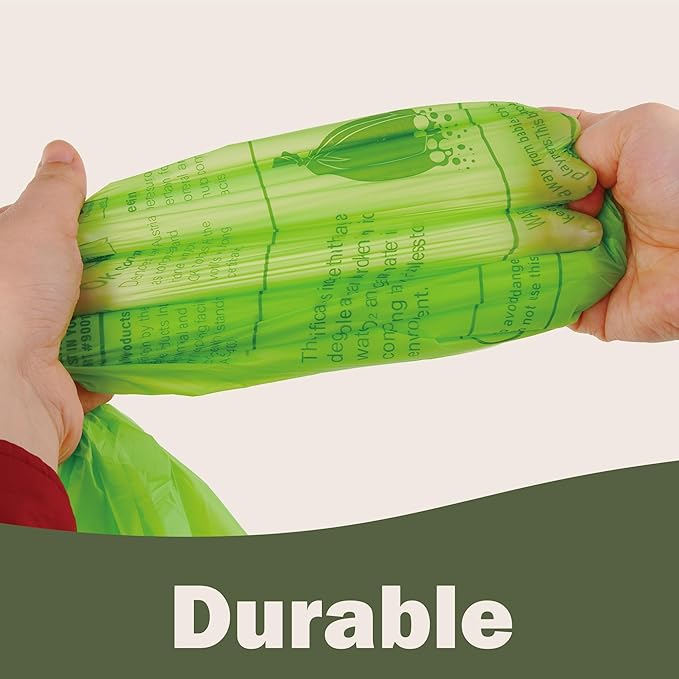 JENCENBIO Compost Bags 4-5 Gallon with Handles Tie Extra Thick 0.78 Mils Wastebasket Liners Bags for Kitchen Bathroom Office US BPI ASTM D6400 and Europe OK Compost Home Certified