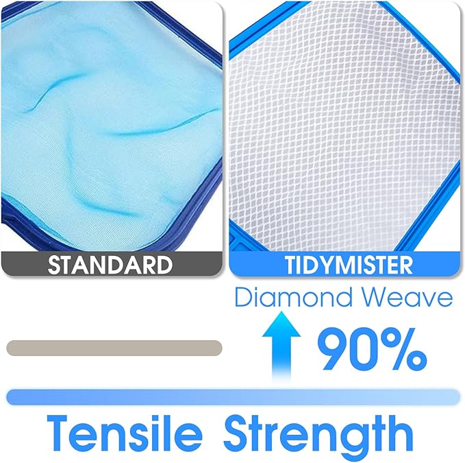 New Diamond Netting Fine Mesh Pool Skimmer Net for Hot Tub Spa Handy Leaf Skimmer for Pools Fit with Standard Size 1-1/4'' Pole
